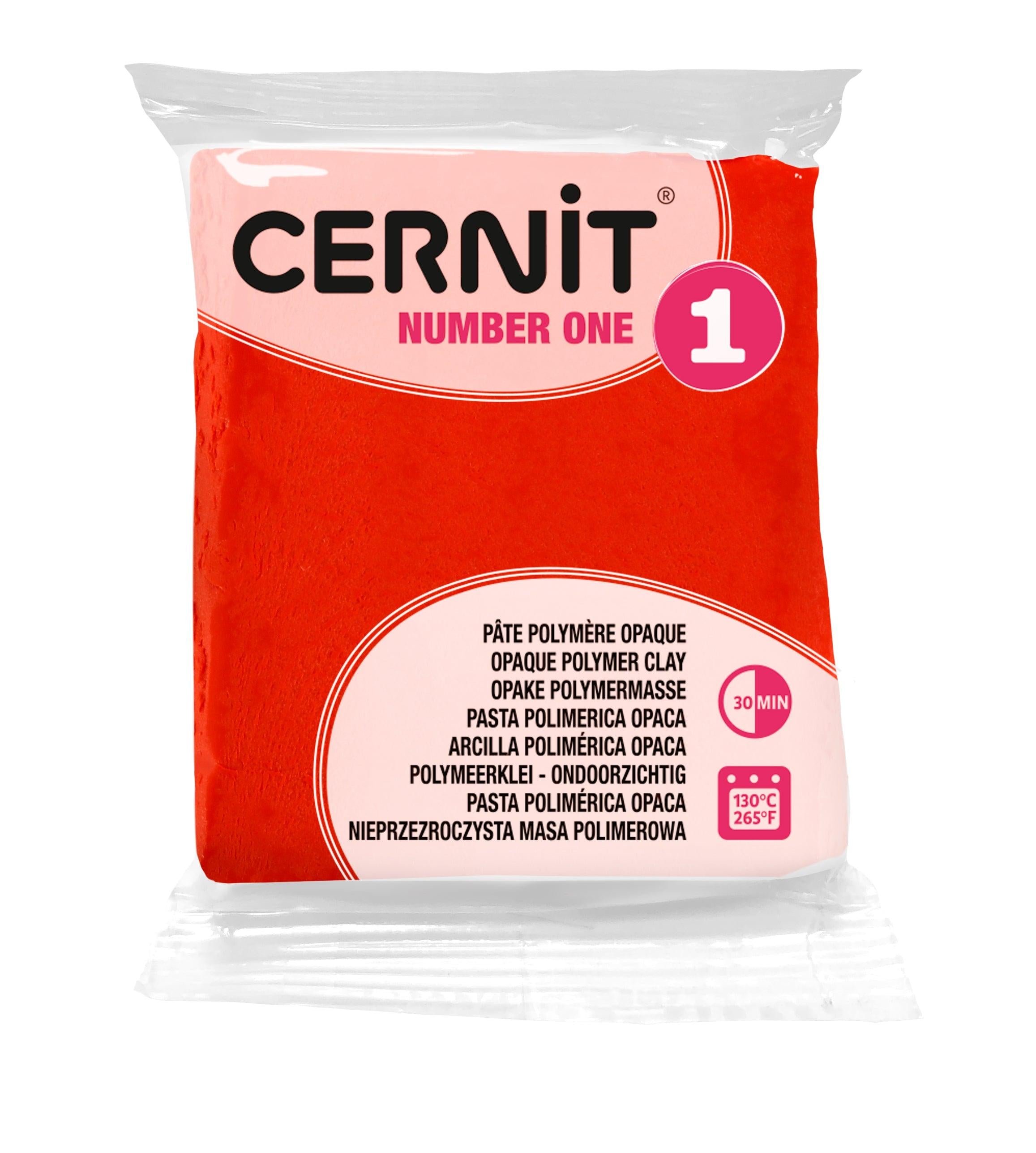 Pâte polymère Cernit Number one opaque - Rouge Pavot x56g (G10435)