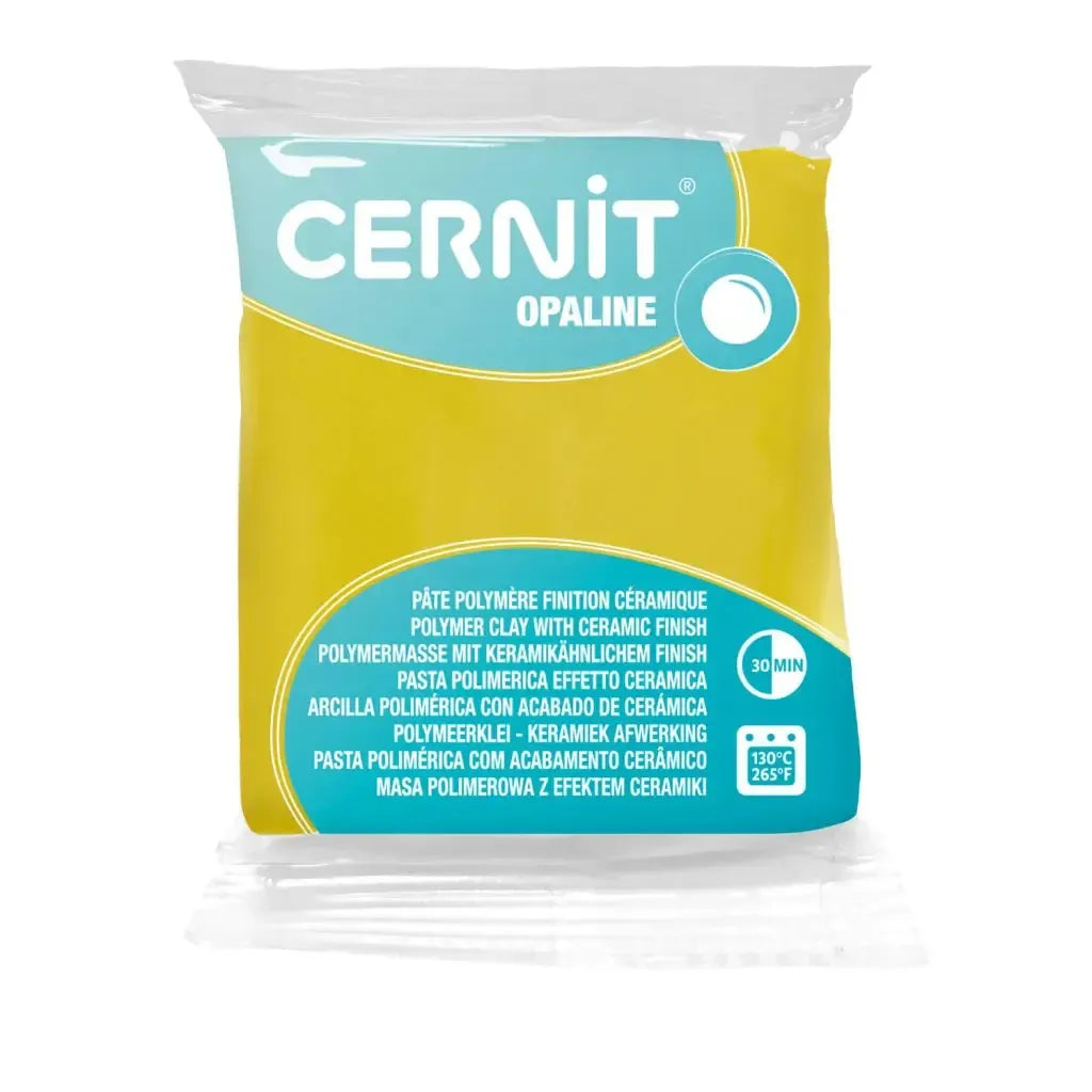 Pâte polymère Cernit OPALINE - jaune primaire x56g (G10719)