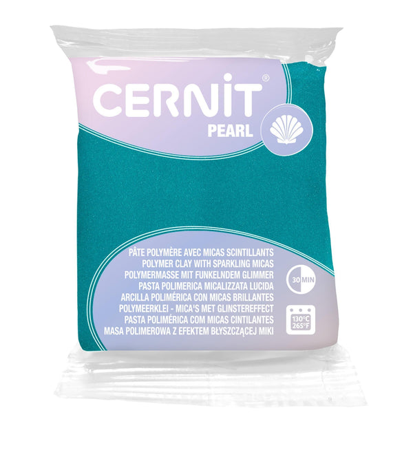 Pâte polymère Cernit PEARL - Vert nacré x56g (G10459)