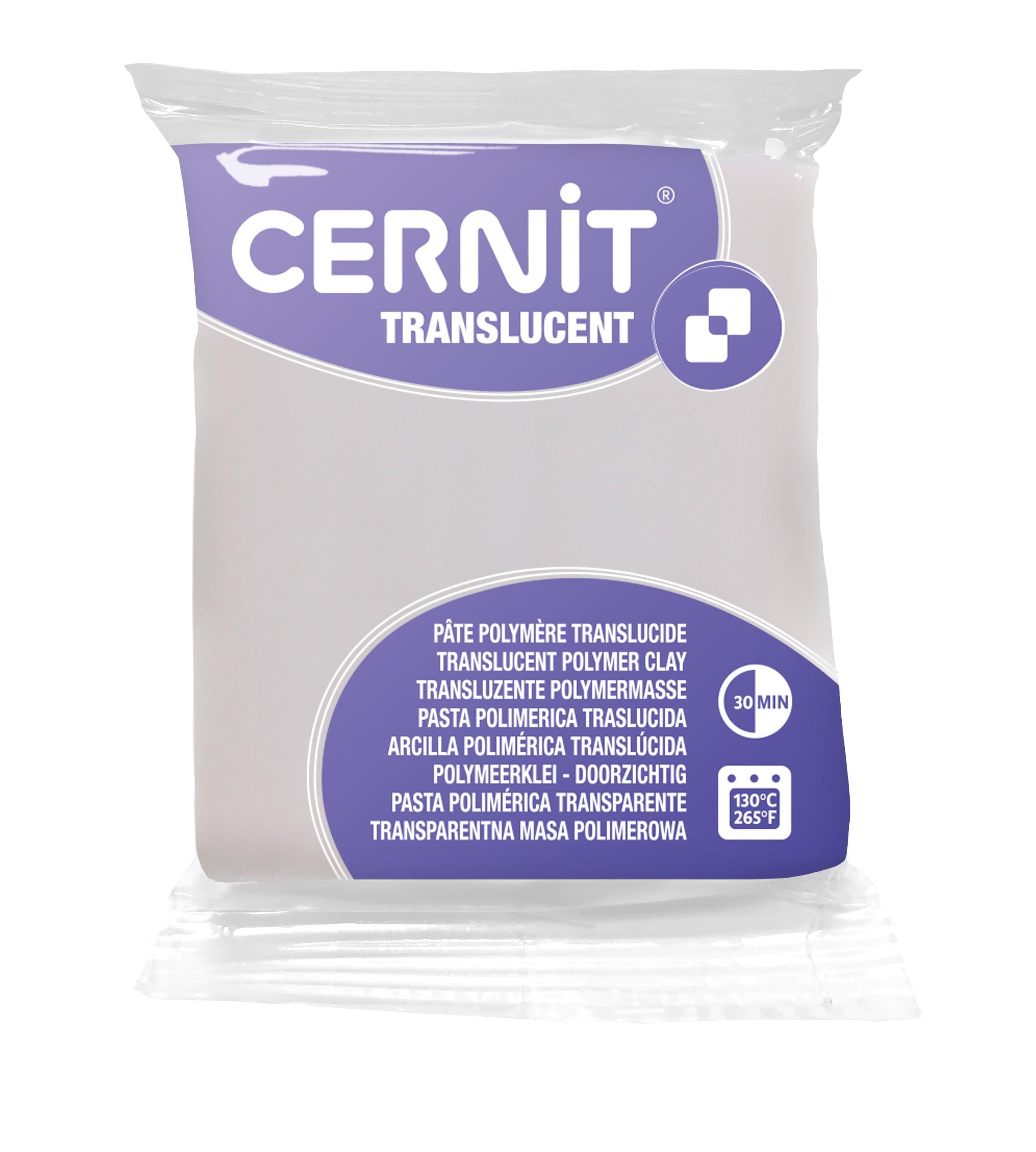 Pâte polymère Cernit TRANSLUCENT - Blanc x56g (G10469)