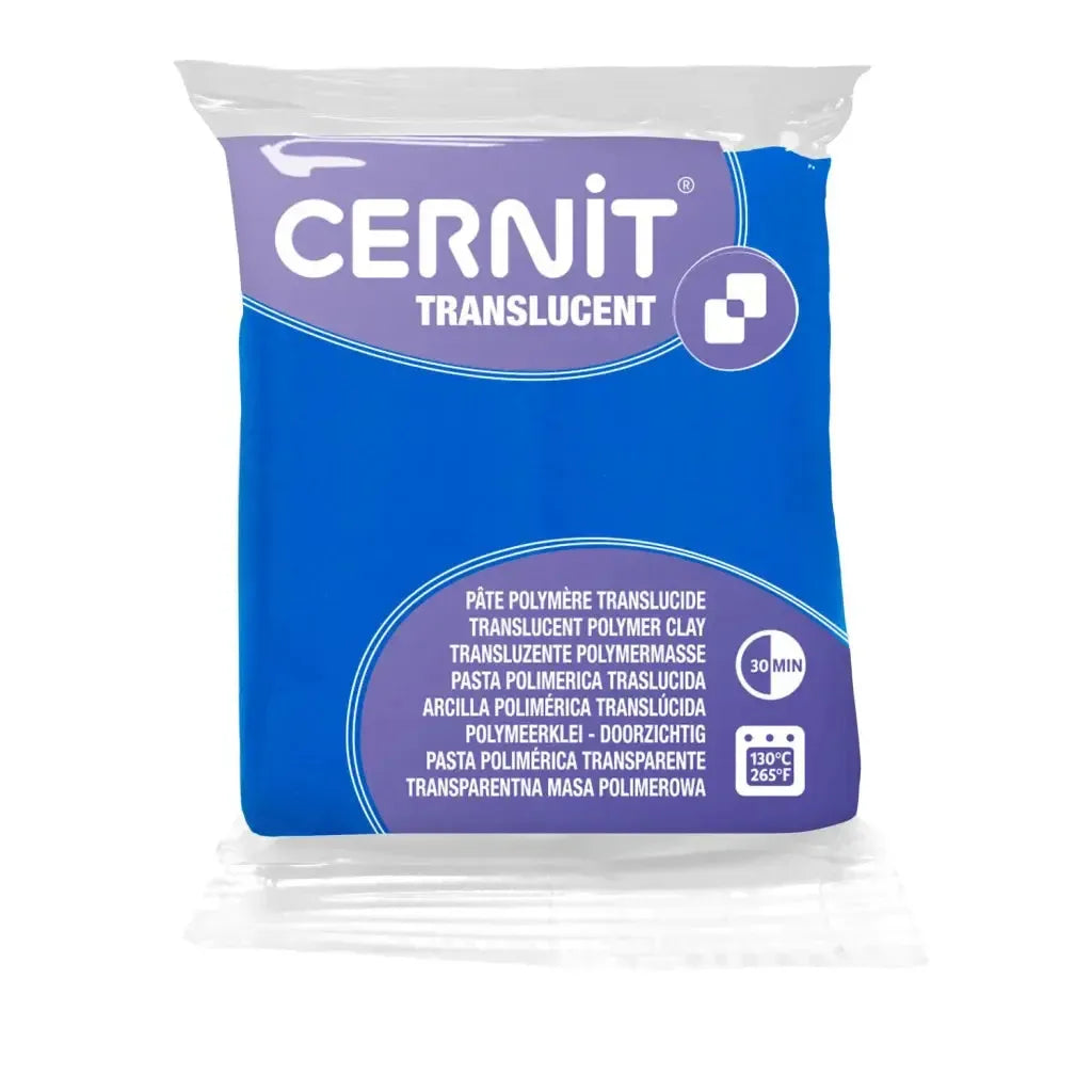 Pâte polymère Cernit TRANSLUCENT - Bleu Saphir x56g (G10643)