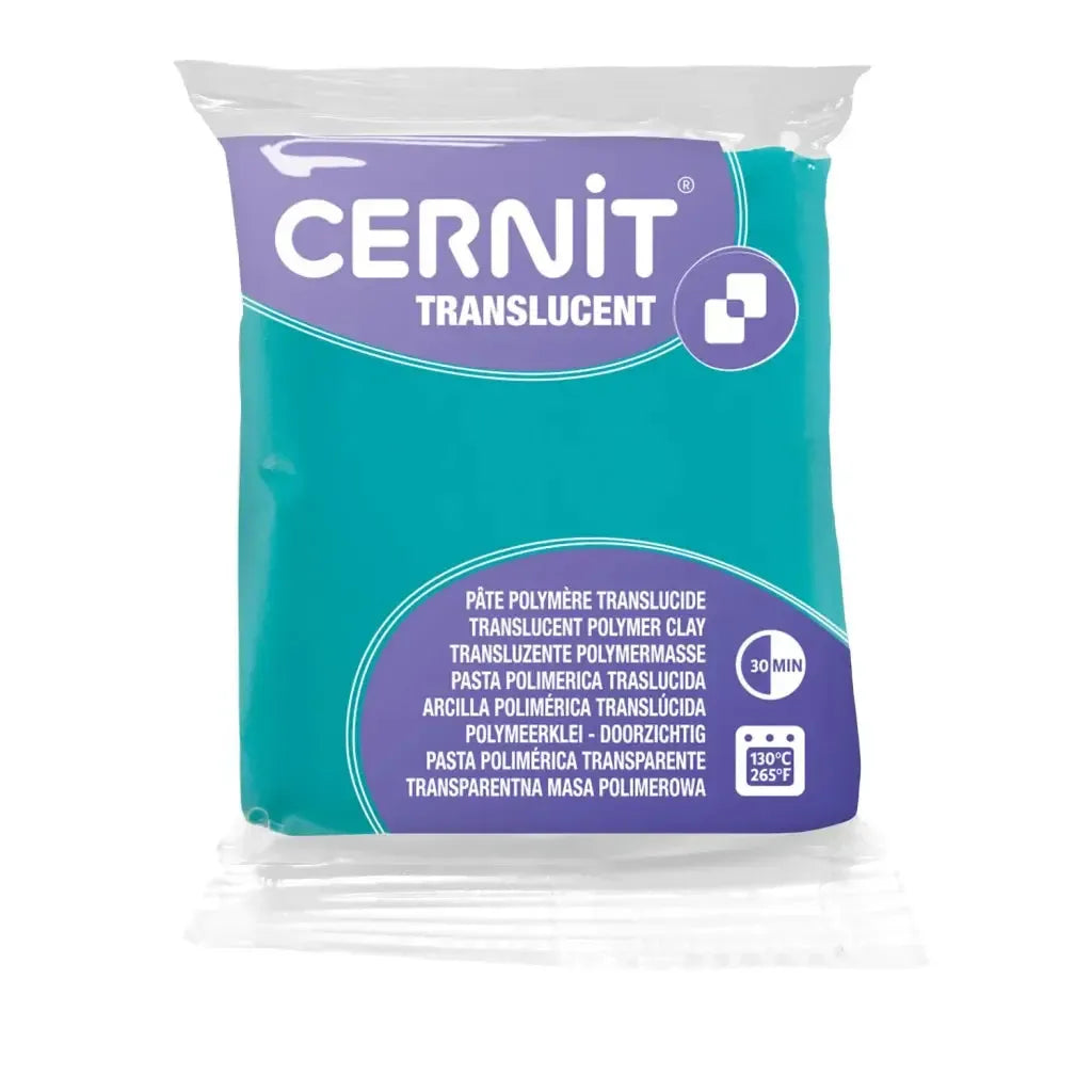 Pâte polymère Cernit TRANSLUCENT - Vert emeraude x56g (G10644)