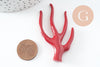 Pendentif Branche forme corail plastique rouge 60mm, pendentif inspiré océan, x1 (G9750)