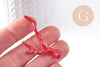 Pendentif Branche forme corail résine rouge 44.5mm, x1 (G10347)
