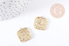Pendentif Carré laiton doré 18K 21mm, pendentif création de bijoux doré, x1 (G8960)