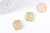 Pendentif Carré laiton doré 18K 21mm, pendentif création de bijoux doré, x1 (G8960)