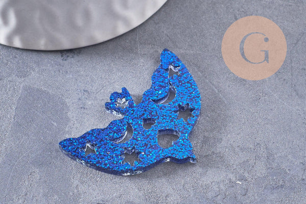 Pendentif Colombe acrylique 40mm, x2 (G10275)