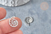 Pendentif Coquillage acier 201 inoxydable argenté 11,4mm, x1 (G7861)