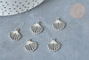 Pendentif Coquillage acier 304 inoxydable platine 13.5mm,x1 (G8022)