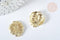 Pendentif Feuille tropicale zamac doré 21,5mm,pendentif création bijoux doré, x1 G7437