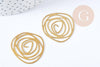 Pendentif Fleur Rose ajourée laiton brute 32mm, x1 (G8770)