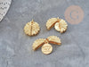 Pendentif Fleur Tournesol à message qui s'ouvre laiton doré 18mm, bijoux original DIY, x1 G9055