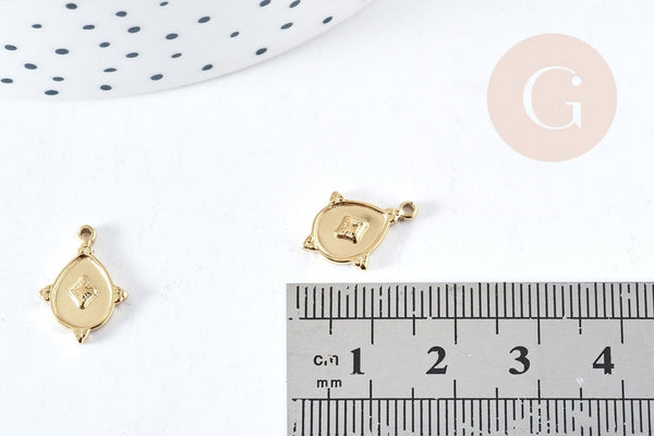 Pendentif Goutte acier inoxydable 304 doré IP 15mm, x1 (G8858)