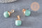 Pendentif Goutte aventurine verte fer doré 17~19mm,création bijou pierre, x1 G5209