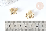 Pendentif Insecte laiton doré abeille 16mm, x1 (G8076)