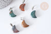 Pendentif Lune agate indienne naturelle laiton platine 21~24mm, création bijou lune agate naturelle, x1 (G7967)