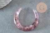Pendentif Lune améthyste naturelle non percée 30mm, x1 (G2208)