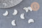 Pendentif Lune nacre blanche naturelle 13mm, X10 (G0905)