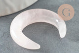 Pendentif Lune quartz rose, Pendentif bijoux pierre, pierre naturelle, quartz rose naturel, pierre non percee,30mm, x1 (G5126)