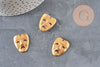 Brass raw Carnival theater mask pendant 25mm, x1 (G10164)
