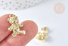 Pendentif Ourson zamac doré clair 20.5mm, x1 (G7414)