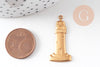 Pendentif Phare en laiton brut 33mm, création bijoux marins x1 G7515