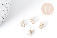 Pendentif Pomme laiton zircon 10mm, pendentif création bijoux fruits x1 G9018