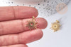 Pendentif Soleil acier 304 inoxydable doré 17.5mm, x1 (G7984)