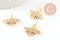Pendentif abeille laiton doré zircons, fournitures pour bijoux, bijou laiton,pendentif laiton brut,17mm, x1 (G3332)