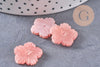 Pendentif acétate fleur rose paillettes,perles plastique,bijou fleur plastique, 20mm x5 (G4013)