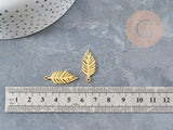 Pendentif acier 201 inoxydable doré feuille 25mm ,breloque acier inoxydable pour création bijoux, x1 (G5728)