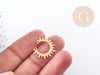 Pendentif acier 201 inoxydable doré soleil 19.5mm, x1 (G6149)