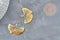 Pendentif acier 304 inoxydable doré feuille gingko 23mm, x1 (G6129)