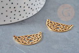 Pendentif acier dore demi-cercle géométrique,breloque doré, acier inoxydable doré, pendentif sans nickel,création bijoux,31mm, x1 G4843
