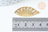 Pendentif marquise Soleil acier 201 inoxydable doré 35mm, x1 (G6648)