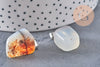 Pendentif agate naturelle support acier inoxydable platine 35mm,Pendentif bijoux pierre naturelle, x1 G5160