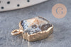 Pendentif agate noire, pendentif pierre, agate naturelle, support doré, création bijoux, pierre naturelle, 17-22mm, x1, G1897