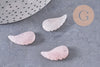 Pendentif aile Quartz Rose, pendentif en pierre naturelle, quartz rose naturel pour création bijoux pierre,24.5mm, x1 (G3203)