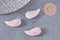 Pendentif aile Quartz Rose, pendentif en pierre naturelle, quartz rose naturel pour création bijoux pierre,24.5mm, x1 (G3203)