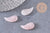 Pendentif aile Quartz Rose, pendentif en pierre naturelle, quartz rose naturel pour création bijoux pierre,24.5mm, x1 (G3203)