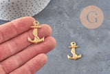 Raw brass anchor pendant 28mm, x1 (G10168)
