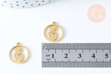 Pendentif baptême vierge Marie acier 201 inoxydable dore 17.5mm, x1 (G6344)