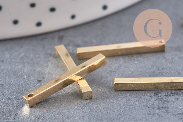 Pendentif barre rectangulaire laiton doré 20mm, x20 (G0835)