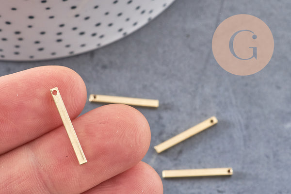 Pendentif barre rectangulaire laiton doré 20mm, x20 (G0835)