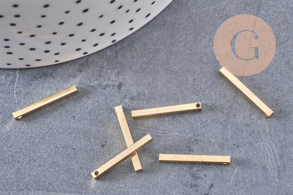 Pendentif barre rectangulaire laiton doré 20mm, x20 (G0835)