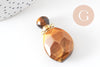 Pendentif bouteille parfum œil de tigre naturelle 39mm, x1 (G5226)