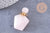 Pendentif bouteille parfum quartz rose naturel acier inoxydable doré 39mm, x1 (G3012)