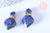 Pendentif bouteille parfum sodalite naturelle laiton doré 27mm, x1 (G7147)