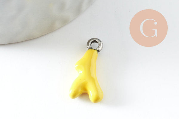 Pendentif branche de corail acier 304 inoxydable platine multicolore 18.5mm, x1 G9811