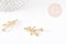Pendentif branche feuille laiton doré 18K 37.5mm, x1 (G3566)